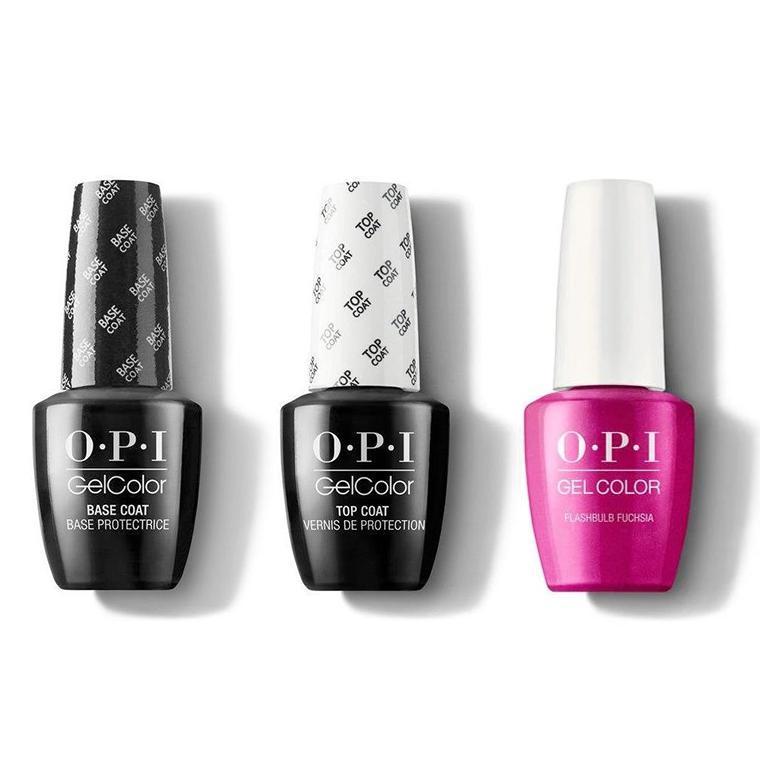 OPI - GelColor Combo - Base, Top & Flashbulb Fuchia - Gel Polish - Nail Polish at Beyond Polish