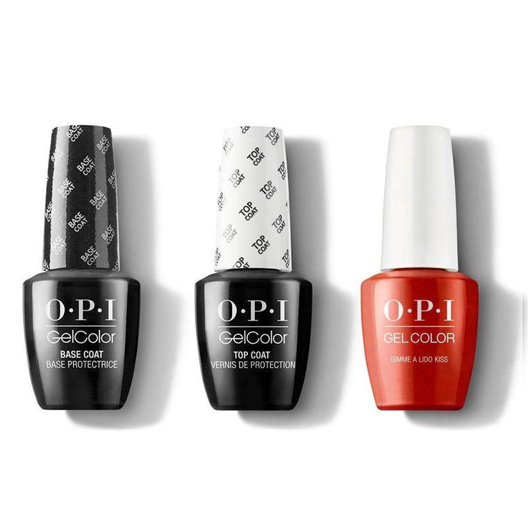 OPI - GelColor Combo - Base, Top & Gimme a Lido Kiss - Gel Polish - Nail Polish at Beyond Polish