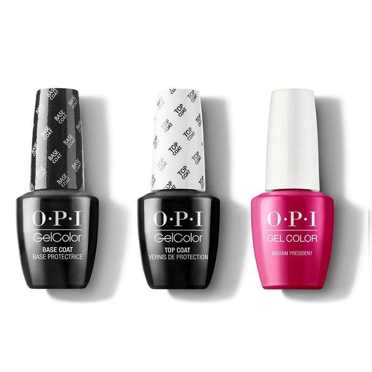 OPI - GelColor Combo - Base, Top & Madam President - Gel Polish - Nail Polish at Beyond Polish