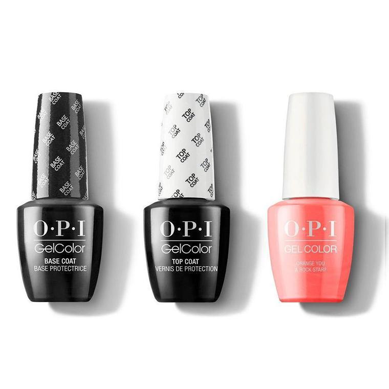 OPI - GelColor Combo - Base, Top & Orange You a Rock Star? - Gel Polish - Nail Polish at Beyond Polish
