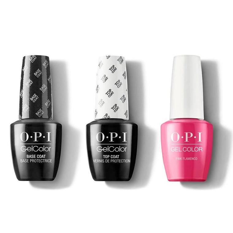 OPI - GelColor Combo - Base, Top & Pink Flamenco - Gel Polish - Nail Polish at Beyond Polish