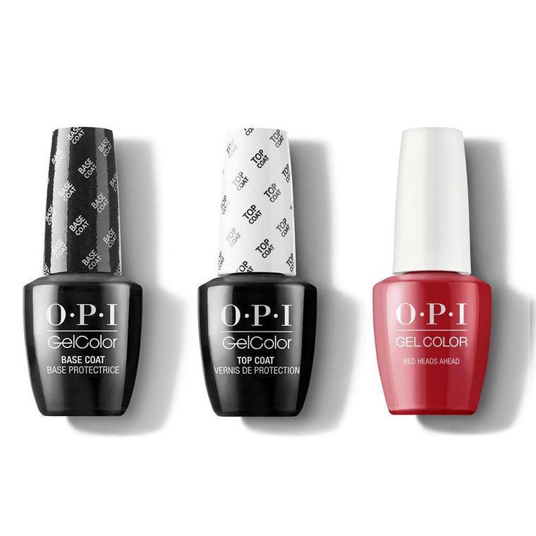 OPI - GelColor Combo - Base, Top & Red Heads Ahead - Gel Polish - Nail Polish at Beyond Polish