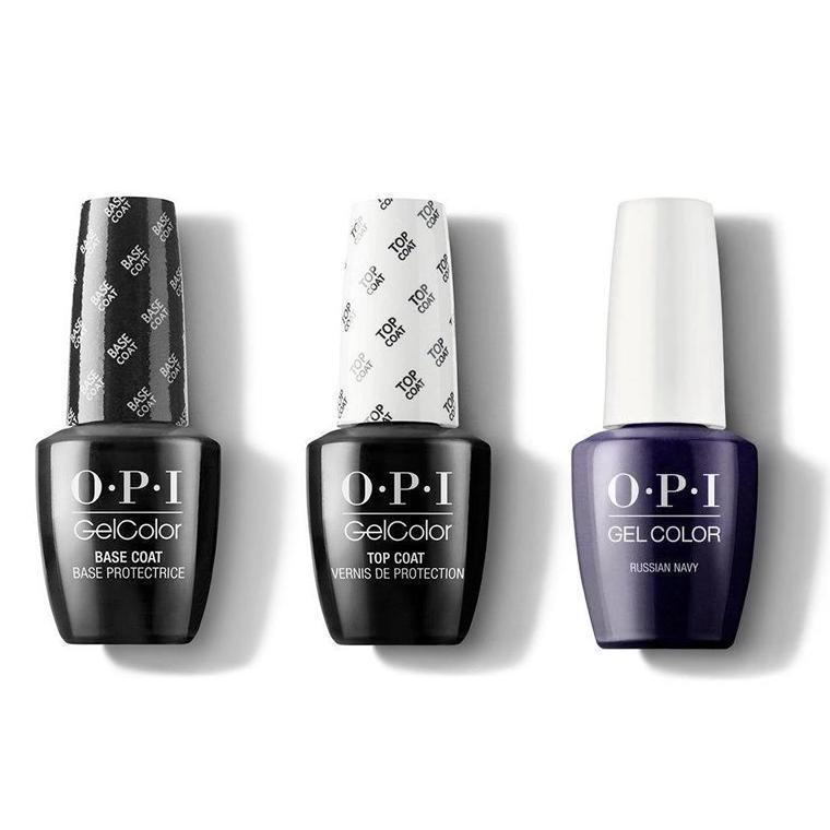 OPI - GelColor Combo - Base, Top & Russian Navy - Gel Polish - Nail Polish at Beyond Polish