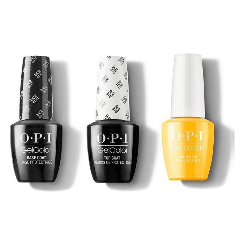 OPI - GelColor Combo - Base, Top & Sun, Sea, and Sand in My Pants - Gel Polish - Nail Polish at Beyond Polish
