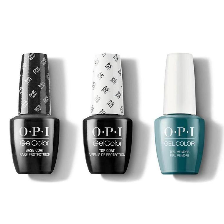 OPI - GelColor Combo - Base, Top & Teal Me More, Teal Me More - Gel Polish - Nail Polish at Beyond Polish