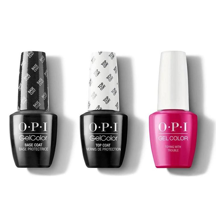 OPI - GelColor Combo - Base, Top & Toying With Trouble - Gel Polish - Nail Polish at Beyond Polish