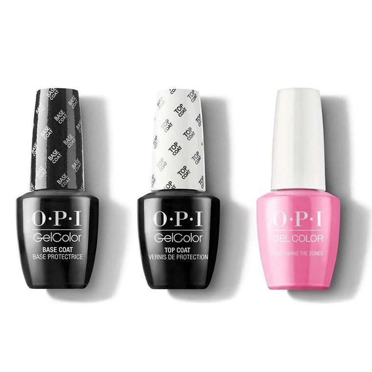 OPI - GelColor Combo - Base, Top & Two-Timing the Zones - Gel Polish - Nail Polish at Beyond Polish