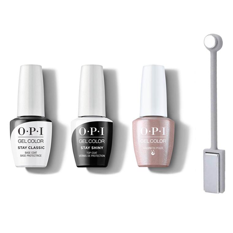 OPI - GelColor Combo & Magnet Tool - Stay Classic Base, Shiny Top, Magnet Tool & Mauvnetic Poles - Gel Polish - Nail Polish at Beyond Polish