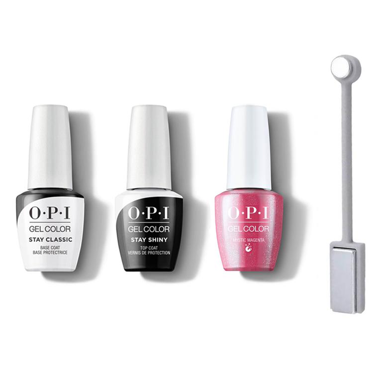 OPI - GelColor Combo & Magnet Tool - Stay Classic Base, Shiny Top, Magnet Tool & Mystic Magenta - Gel Polish - Nail Polish at Beyond Polish