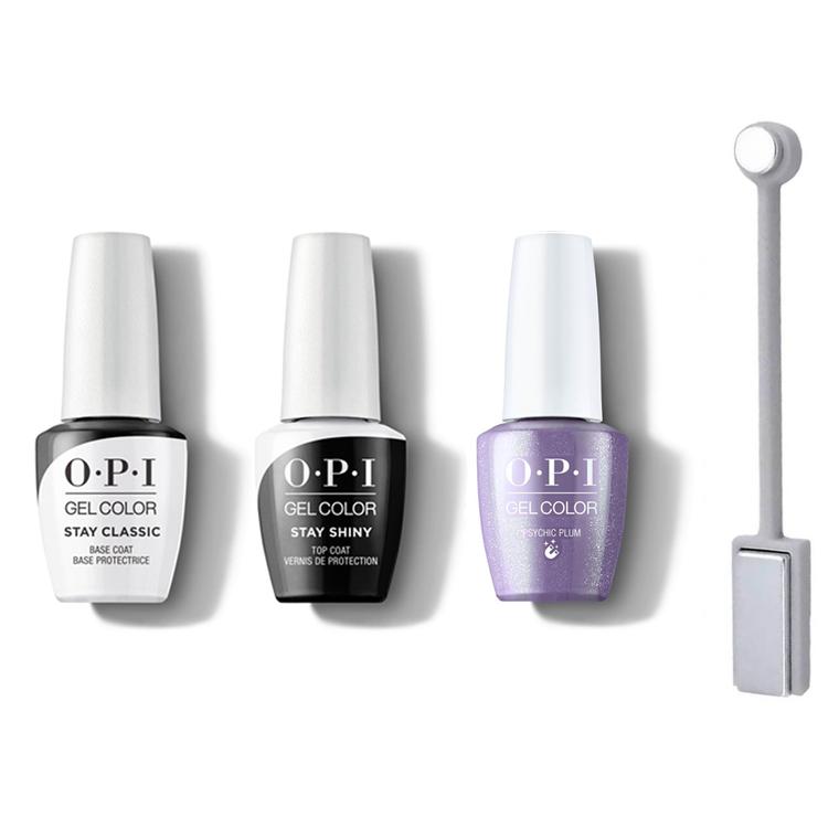 OPI - GelColor Combo & Magnet Tool - Stay Classic Base, Shiny Top, Magnet Tool & Psychic Plum - Gel Polish - Nail Polish at Beyond Polish