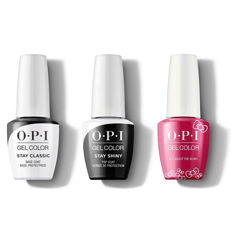 OPI - GelColor Combo - Stay Classic Base, Shiny Top & All About The Bows - Gel Polish - Nail Polish at Beyond Polish