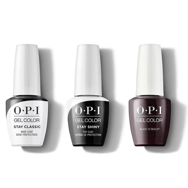 OPI - GelColor Combo - Stay Classic Base, Shiny Top & Black To Reality - Gel Polish - Nail Polish at Beyond Polish