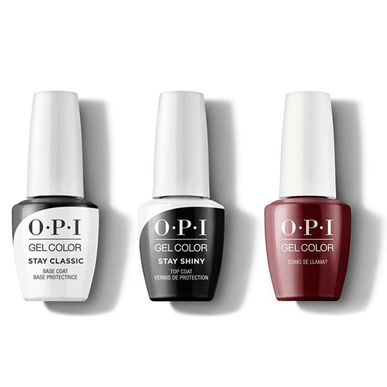 OPI - GelColor Combo - Stay Classic Base, Shiny Top & Como se Llama? - Gel Polish - Nail Polish at Beyond Polish