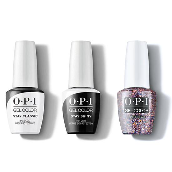 OPI - GelColor Combo - Stay Classic Base, Shiny Top & Confetti Ready - Gel Polish - Nail Polish at Beyond Polish