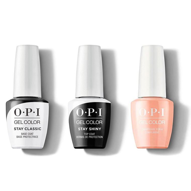 OPI - GelColor Combo - Stay Classic Base, Shiny Top & Crawfishin for a Compliment - Gel Polish - Nail Polish at Beyond Polish