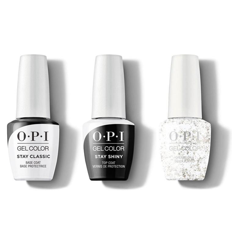 OPI - GelColor Combo - Stay Classic Base, Shiny Top & Dreams On A Silver Plater - Gel Polish - Nail Polish at Beyond Polish