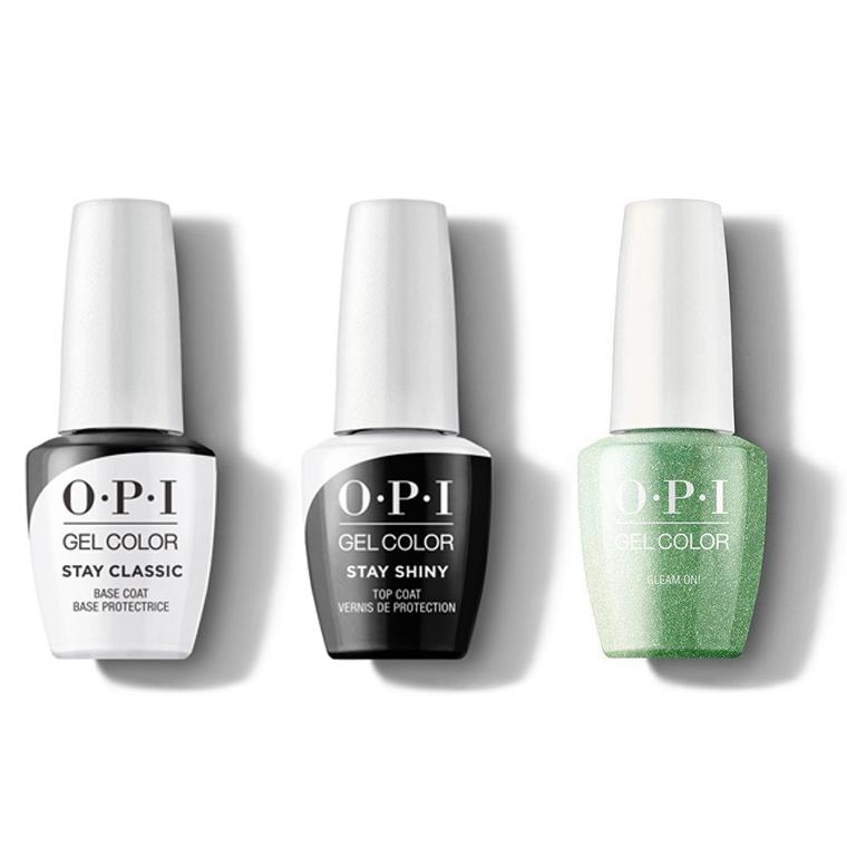 OPI - GelColor Combo - Stay Classic Base, Shiny Top & Gleam On! - Gel Polish - Nail Polish at Beyond Polish