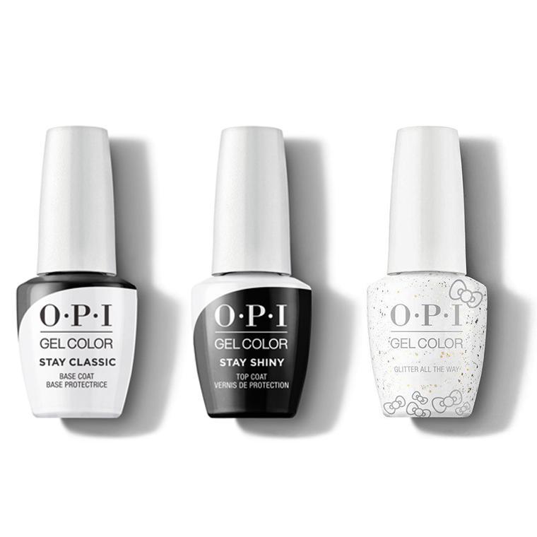 OPI - GelColor Combo - Stay Classic Base, Shiny Top & Glitter All The Way - Gel Polish - Nail Polish at Beyond Polish