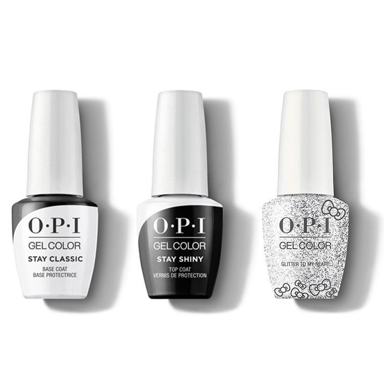 OPI - GelColor Combo - Stay Classic Base, Shiny Top & Glitter To My Heart - Gel Polish - Nail Polish at Beyond Polish