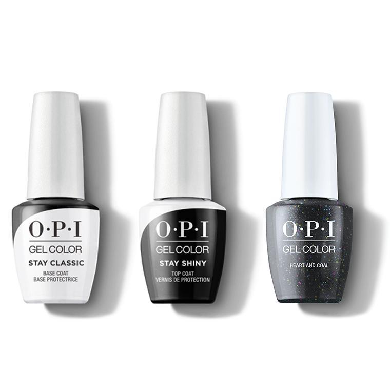 OPI - GelColor Combo - Stay Classic Base, Shiny Top & Heart And Coal - Gel Polish - Nail Polish at Beyond Polish