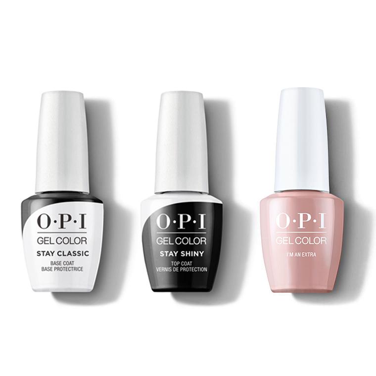 OPI - GelColor Combo - Stay Classic Base, Shiny Top & I’m an Extra - Gel Polish - Nail Polish at Beyond Polish