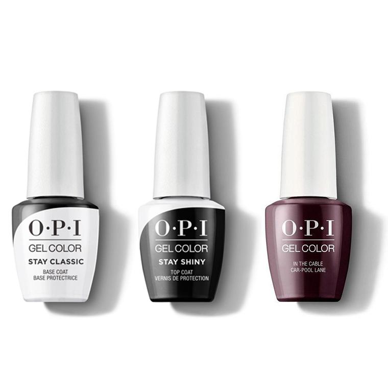 OPI - GelColor Combo - Stay Classic Base, Shiny Top & In the Cable Car-pool Lane - Gel Polish - Nail Polish at Beyond Polish