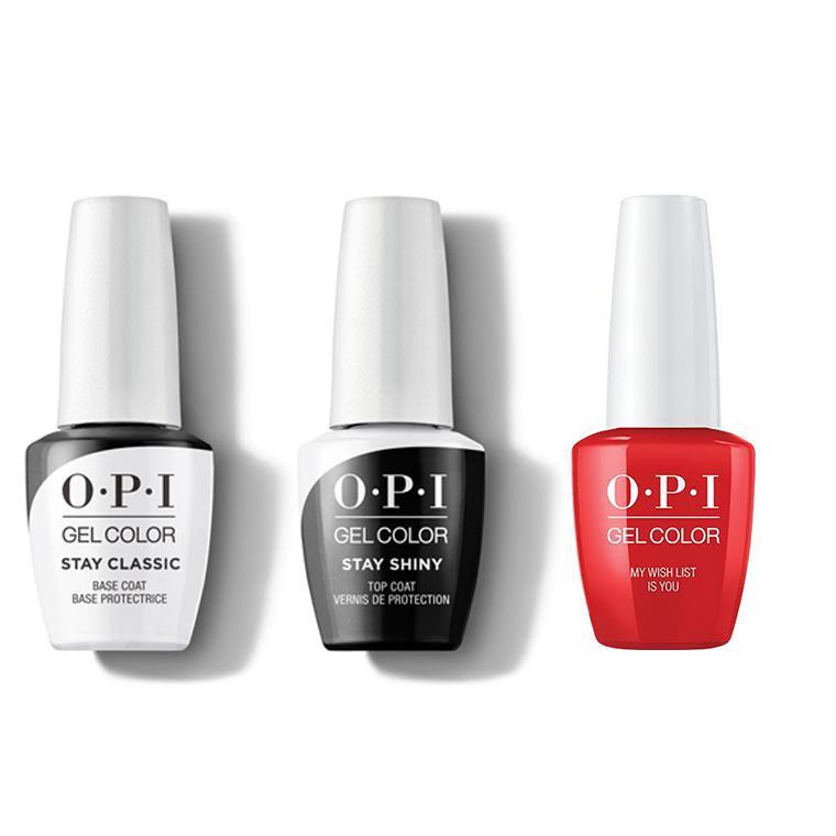 OPI - GelColor Combo - Stay Classic Base, Shiny Top & My Wish List is You - Gel Polish - Nail Polish at Beyond Polish