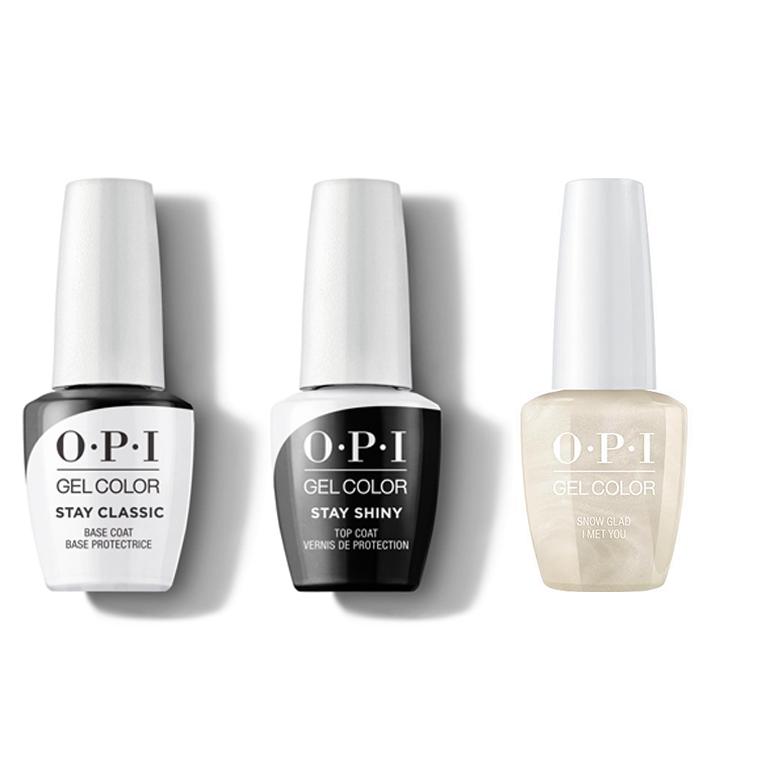 OPI - GelColor Combo - Stay Classic Base, Shiny Top & Snow Glad I Met You - Gel Polish - Nail Polish at Beyond Polish