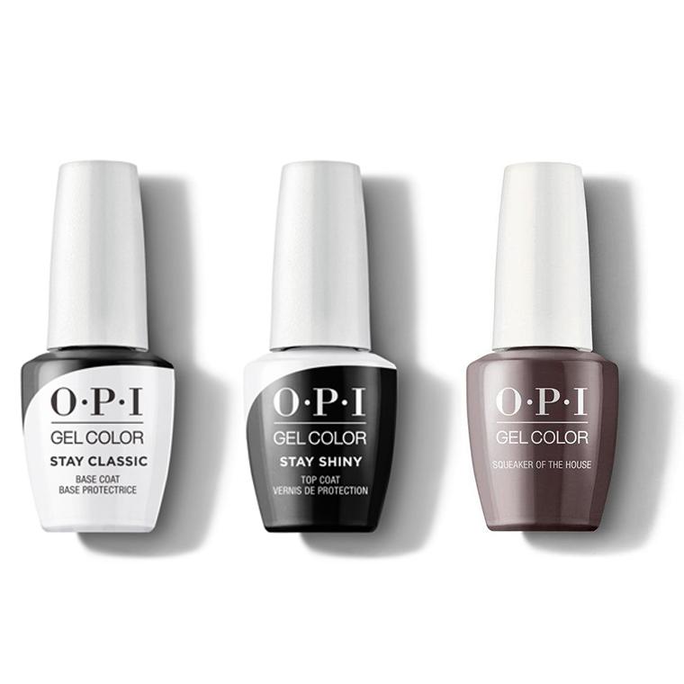 OPI - GelColor Combo - Stay Classic Base, Shiny Top & Squeaker of the House - Gel Polish - Nail Polish at Beyond Polish