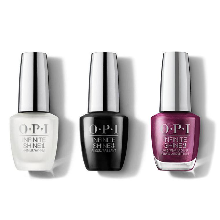OPI - Infinite Shine Combo - Base, Top & Dressed To The Wines - #HRM39 - Nail Lacquer - Nail Polish at Beyond Polish