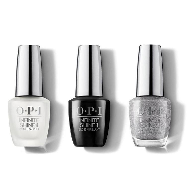 OPI - Infinite Shine Combo - Base, Top & Silver On Ice 0.5 oz - #ISL48 - Nail Lacquer - Nail Polish at Beyond Polish