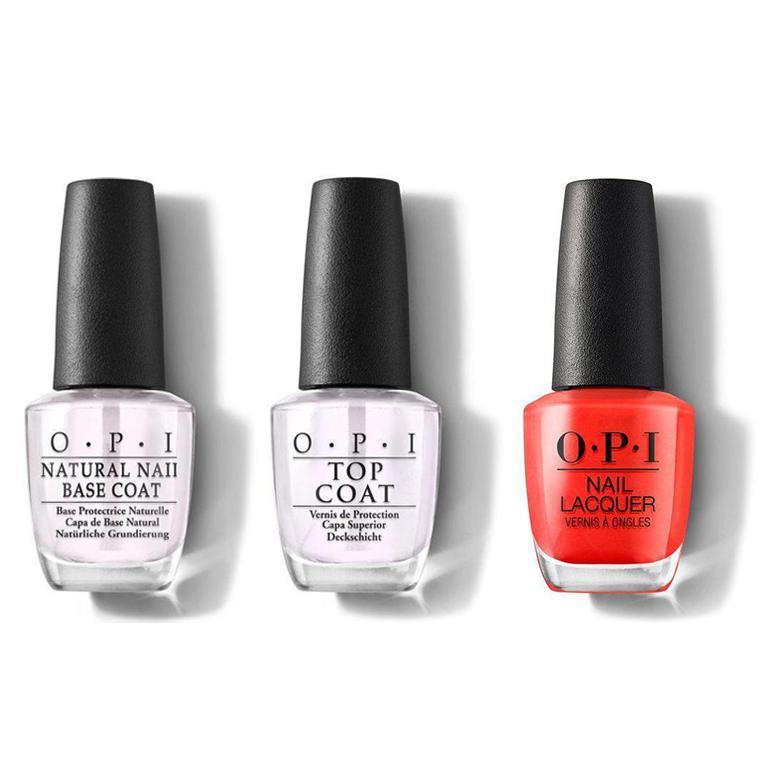 OPI - Nail Lacquer Combo - Base, Top & A Good Man-darin is Hard to Find 0.5 oz - #NLH47 - Nail Lacquer - Nail Polish at Beyond Polish