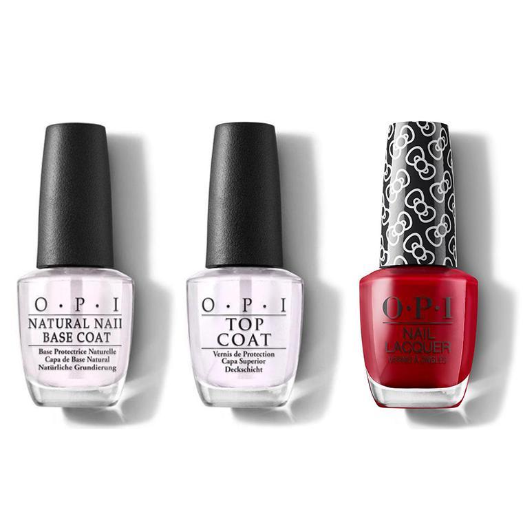 OPI - Nail Lacquer Combo - Base, Top & A Kiss On The Chic 0.5 oz - #HRL05 - Nail Lacquer - Nail Polish at Beyond Polish