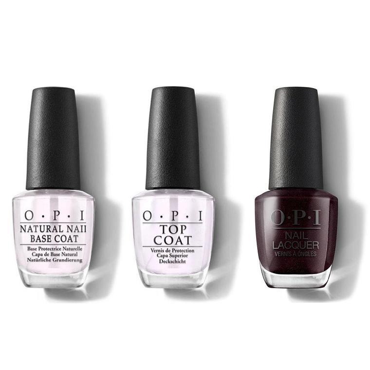 OPI - Nail Lacquer Combo - Base, Top & Black To Reality 0.5 oz - #NLHRK12 - Nail Lacquer - Nail Polish at Beyond Polish