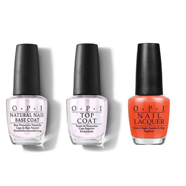 OPI - Nail Lacquer Combo - Base, Top & Juice Bar Hopping 0.5 oz - #NLN35 - Nail Lacquer - Nail Polish at Beyond Polish