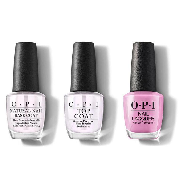 OPI - Nail Lacquer Combo - Base, Top & Lucky Lucky Lavender 0.5 oz - #NLH48 - Nail Lacquer - Nail Polish at Beyond Polish