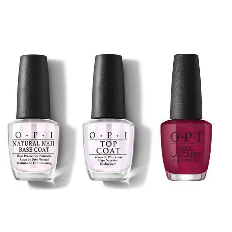 OPI - Nail Lacquer Combo - Base, Top & Sending You Holiday Hugs 0.5 oz - #NLHRJ08 - Nail Lacquer - Nail Polish at Beyond Polish