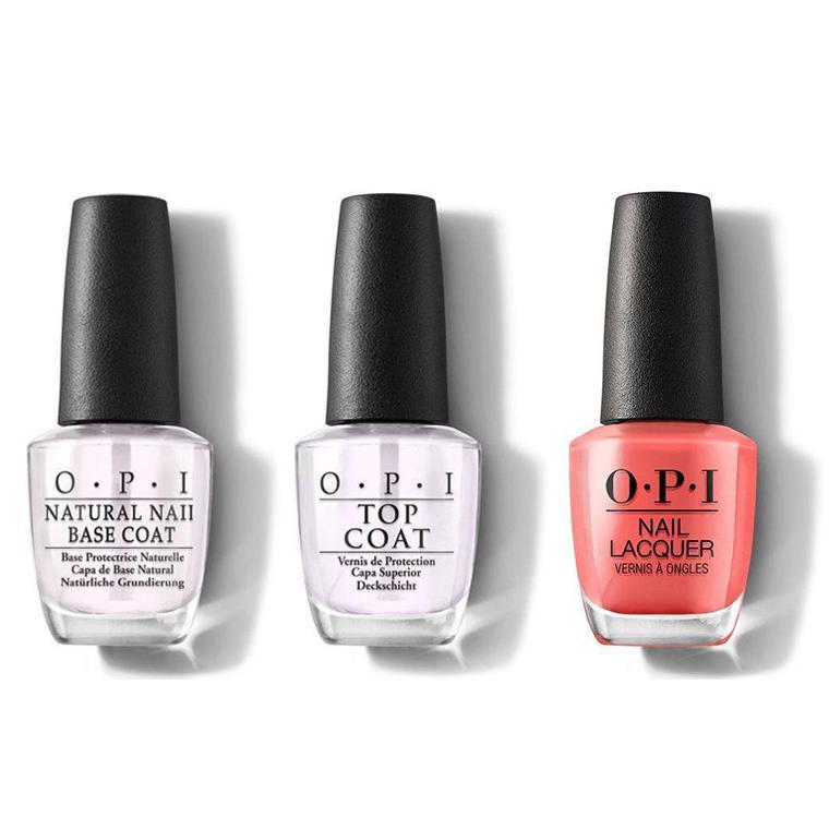 OPI - Nail Lacquer Combo - Base, Top & Tempura-ture is Rising! 0.5 oz - #NLT89 - Nail Lacquer - Nail Polish at Beyond Polish