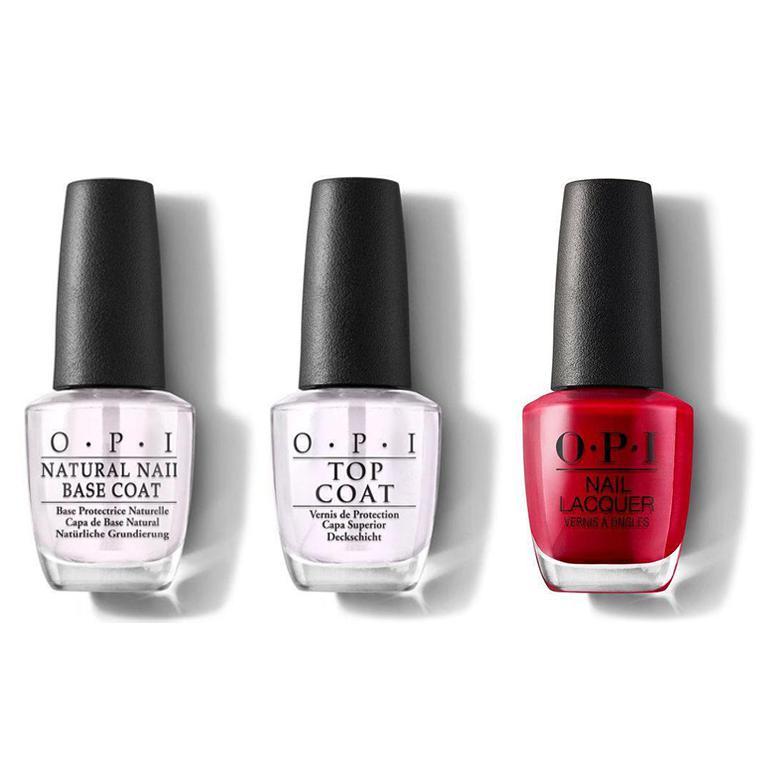 OPI - Nail Lacquer Combo - Base, Top & The Thrill of Brazil 0.5 oz - #NLA16 - Nail Lacquer - Nail Polish at Beyond Polish