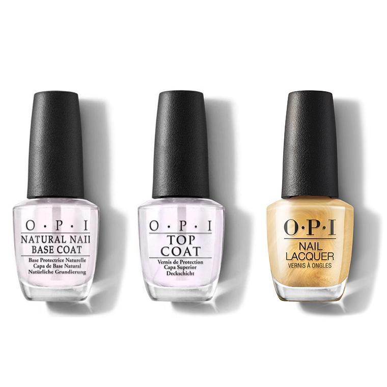 OPI - Nail Lacquer Combo - Base, Top & This Gold Sleighs Me 0.5 oz - #HRM05 - Nail Lacquer - Nail Polish at Beyond Polish