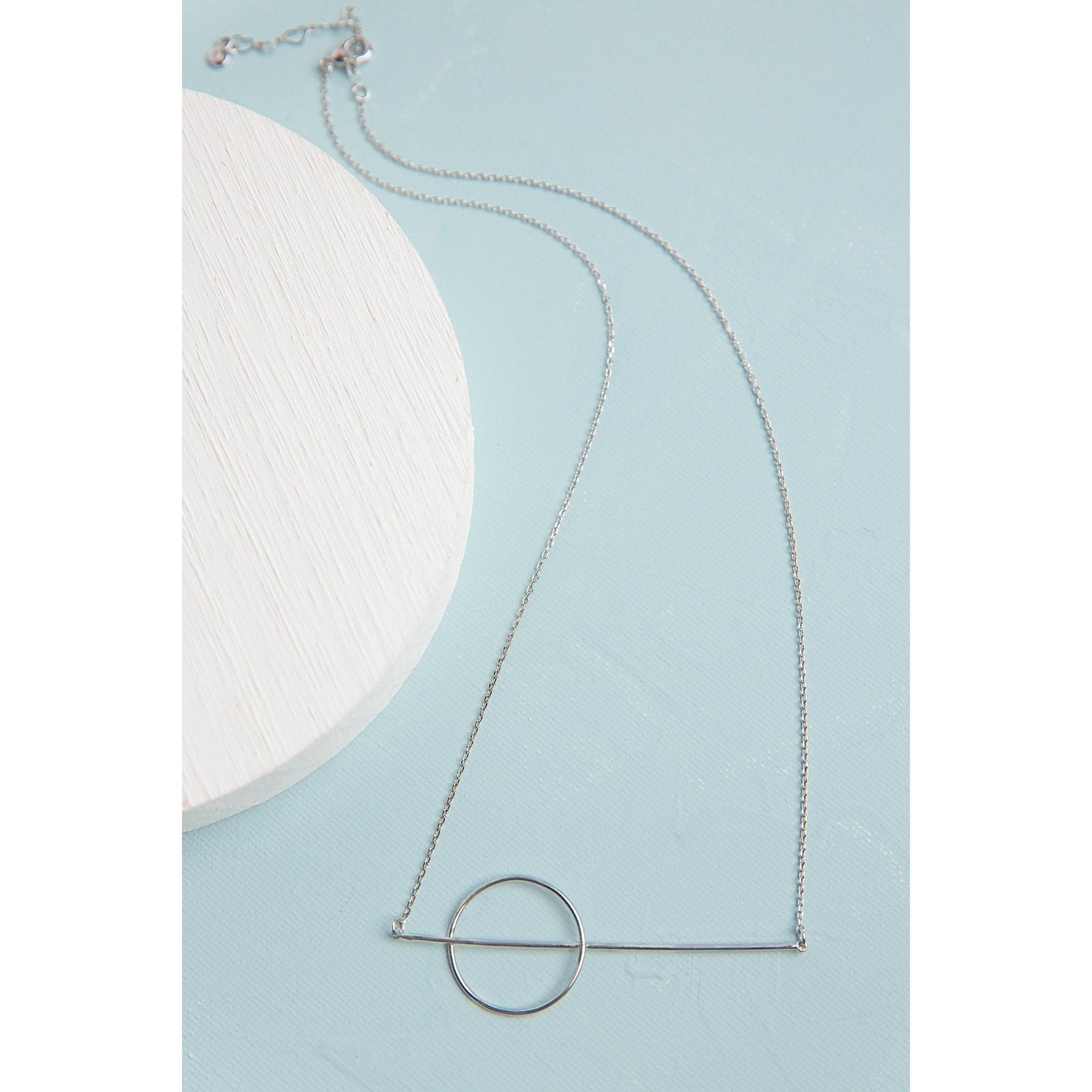 Orbit White Gold Plated Necklace - Necklaces - Nail Polish at Beyond Polish