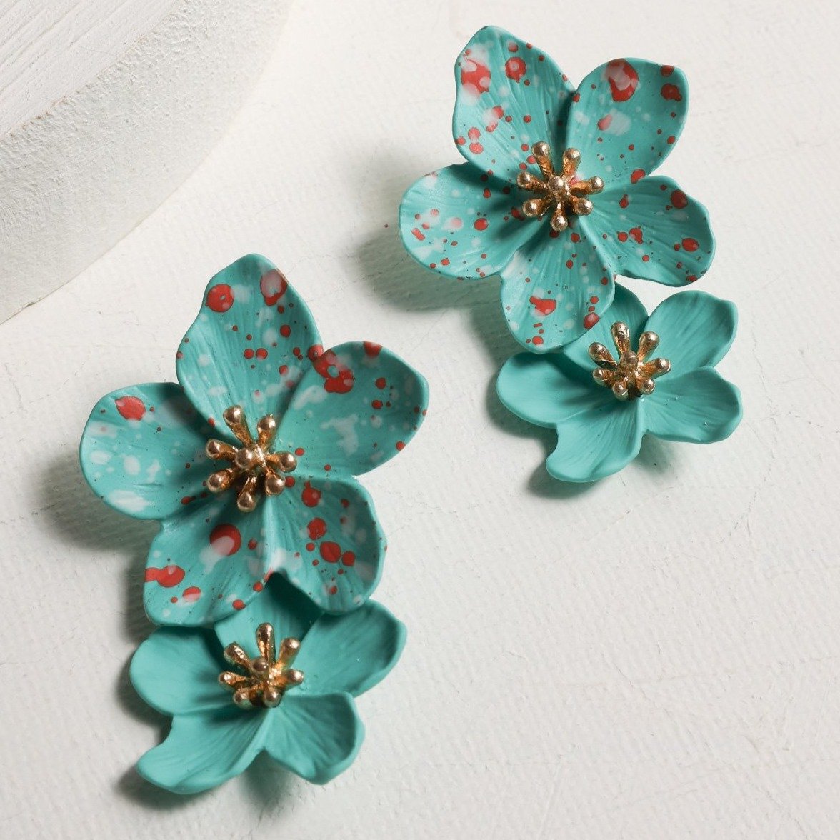 Painted Petals Drop Earrings - Earrings - Nail Polish at Beyond Polish