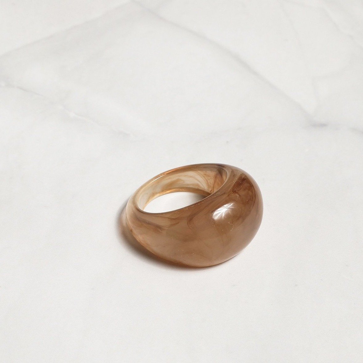 Resin Dome Ring in Brown - Rings - Nail Polish at Beyond Polish