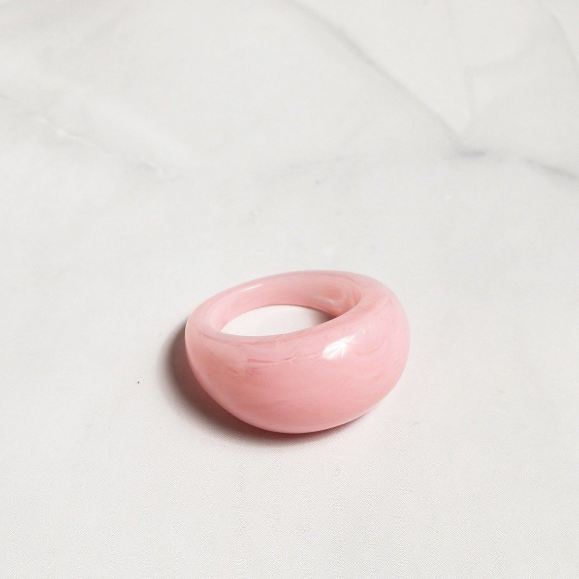 Resin Dome Ring in Pink - Rings - Nail Polish at Beyond Polish