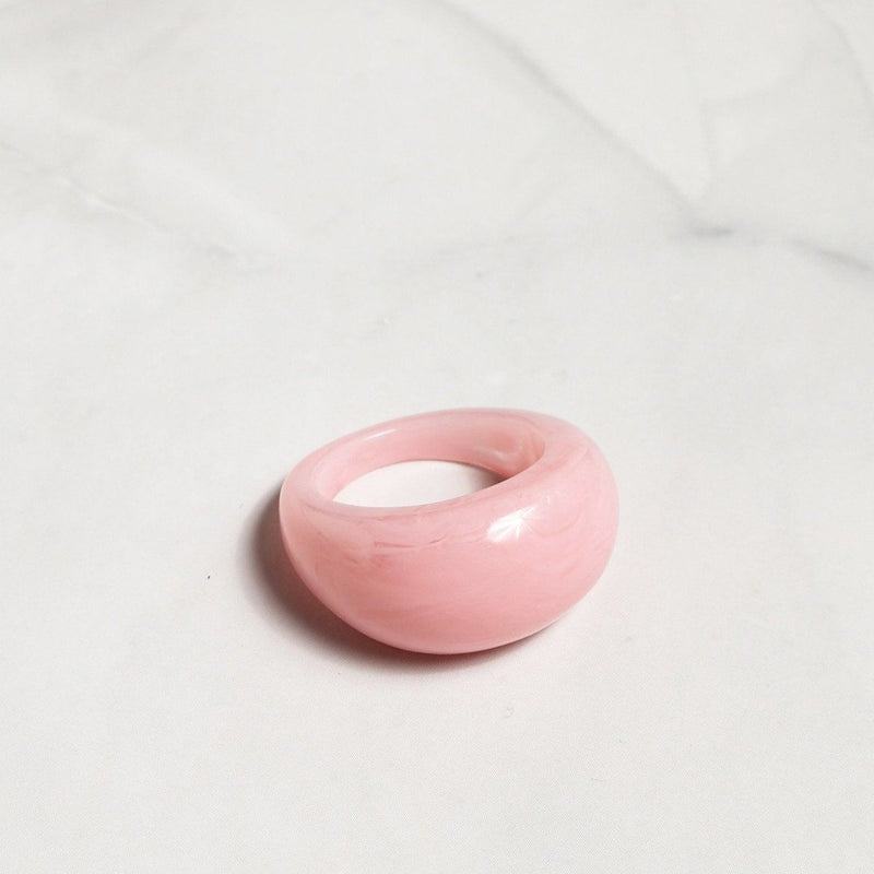 Resin Dome Ring in Pink - Rings - Nail Polish at Beyond Polish