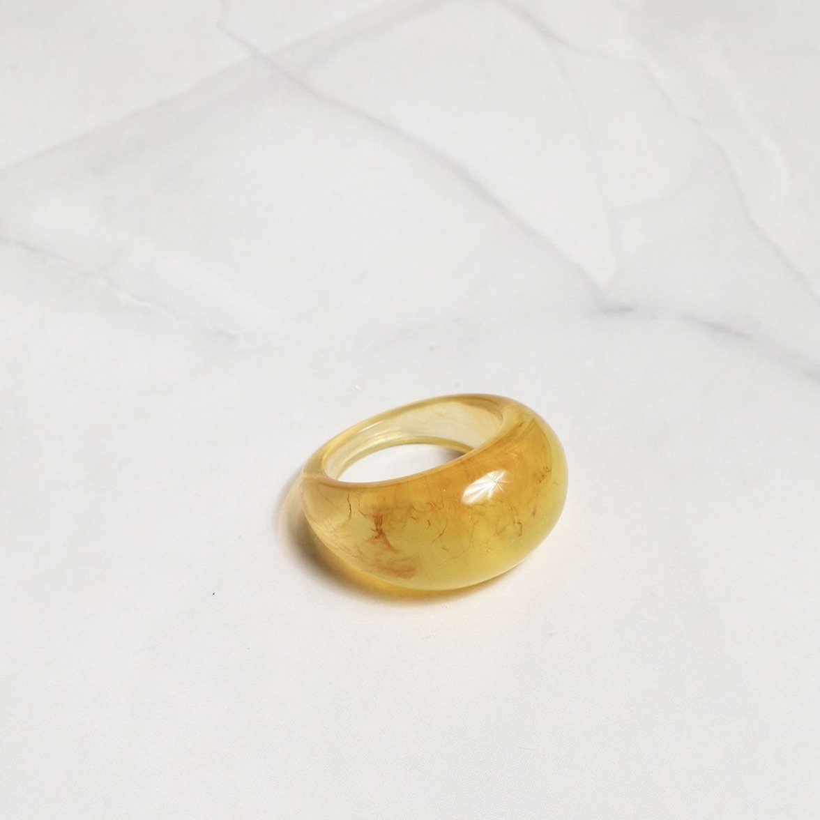 Resin Dome Ring in Yellow - Rings - Nail Polish at Beyond Polish