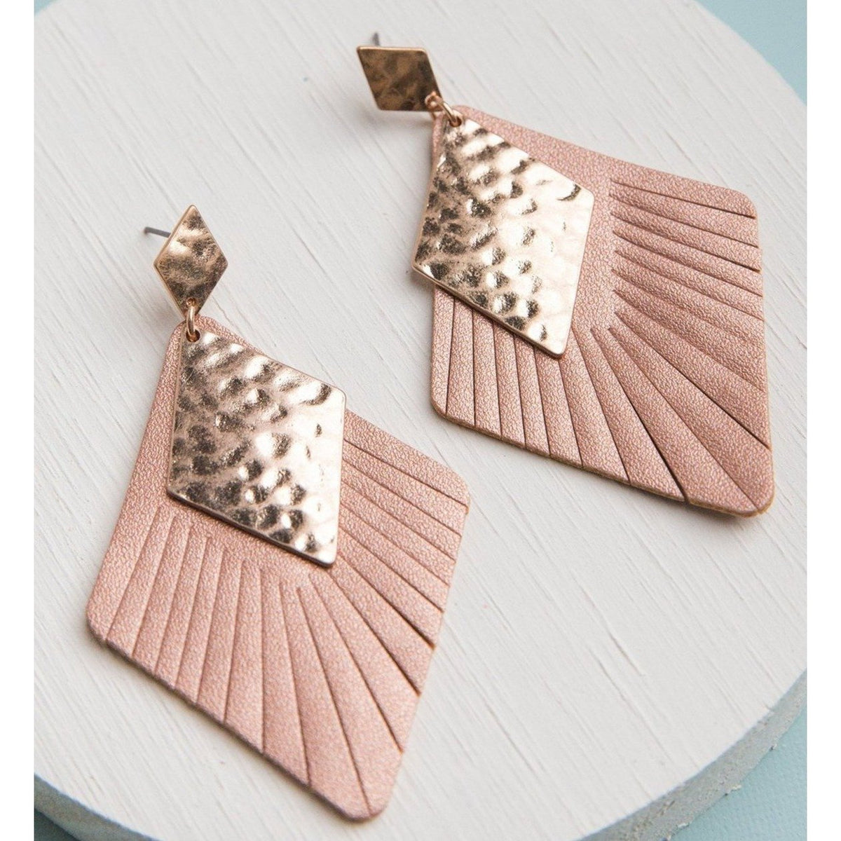 Rhea Vegan Leather Earrings - Earrings - Nail Polish at Beyond Polish