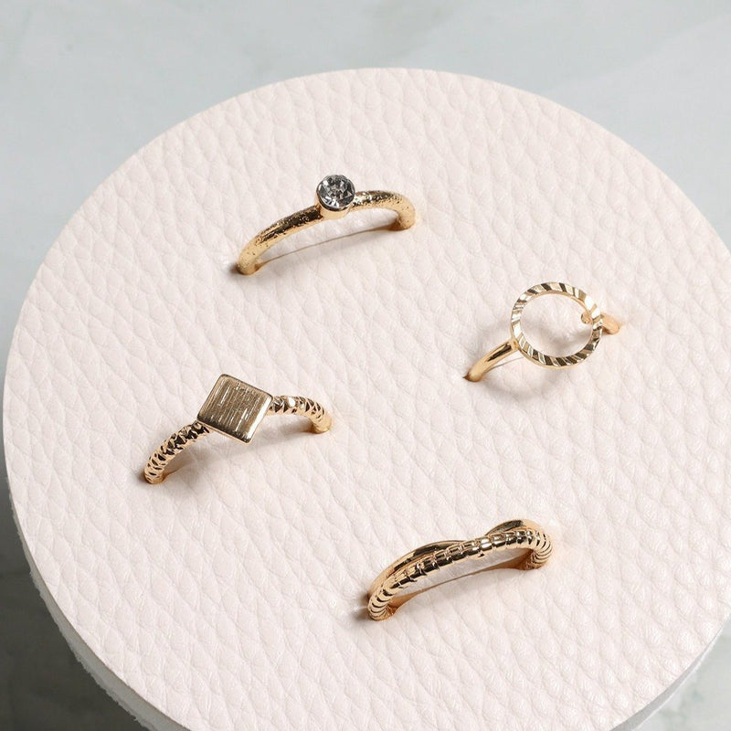 Simple Geometric 5 Ring Set - Rings - Nail Polish at Beyond Polish