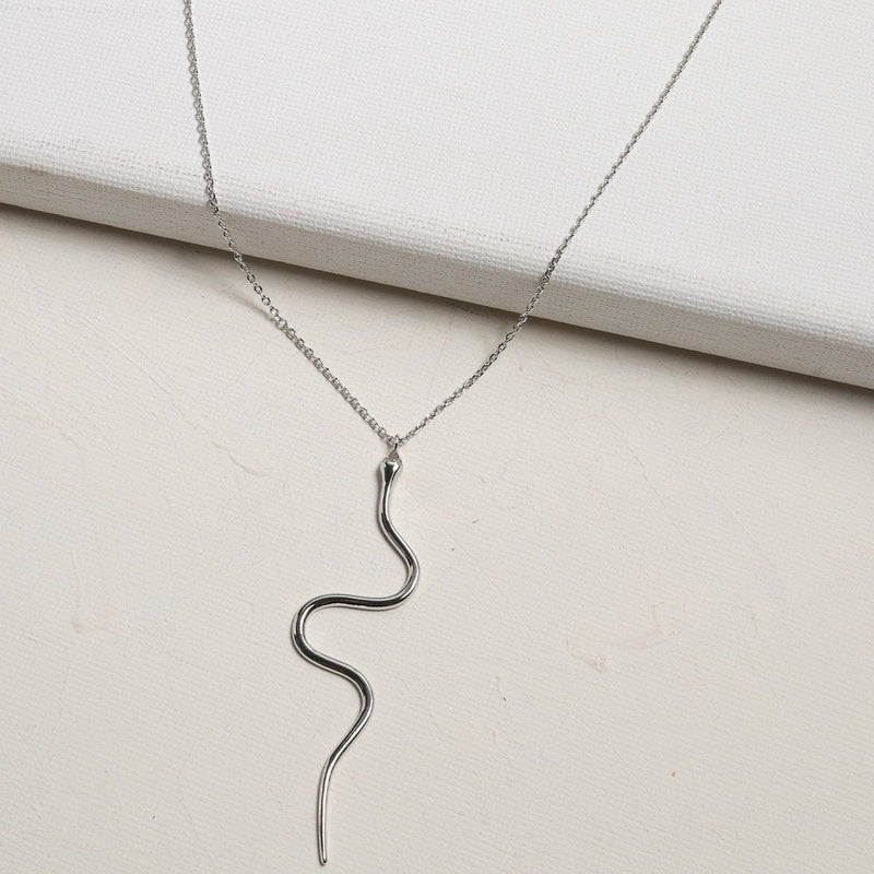 Snake Pendant Drop Necklace - Necklaces - Nail Polish at Beyond Polish