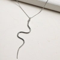 Snake Pendant Drop Necklace - Necklaces - Nail Polish at Beyond Polish